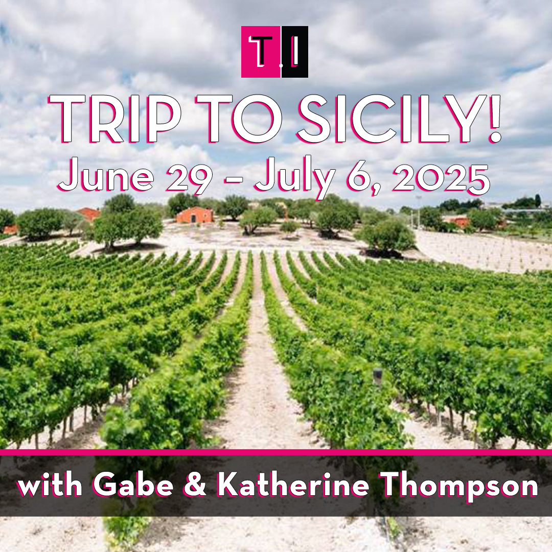 Image promoting Gabe & Katherine Thompson's culinary trip to Italy in July 2025